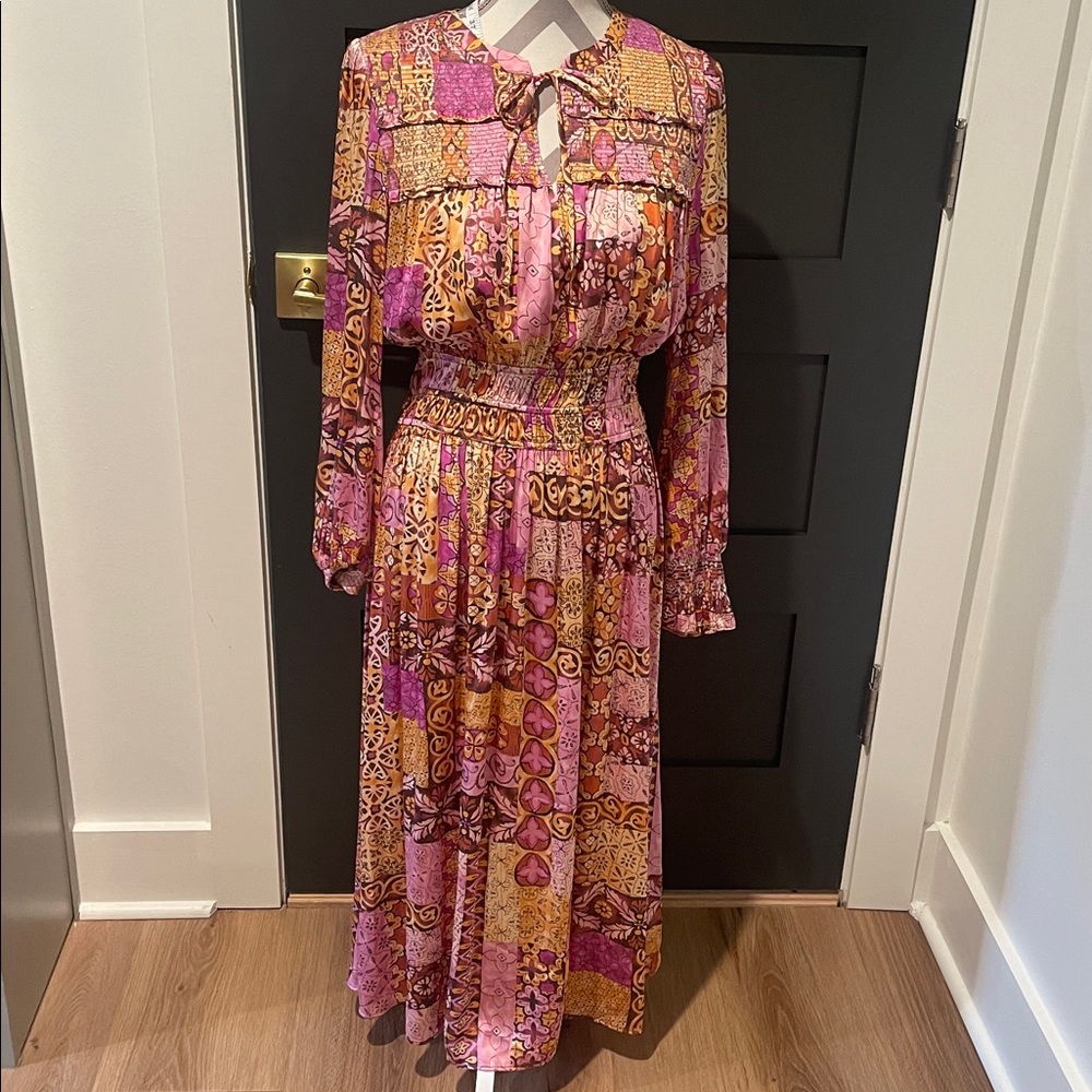 Anthropology Current Air Patchwork Long Sleeve Dr… - image 1